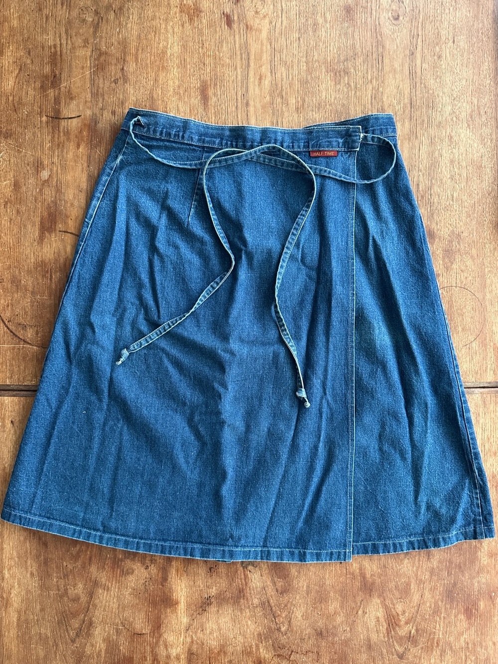 Vintage midi jeans wrap skirt size L